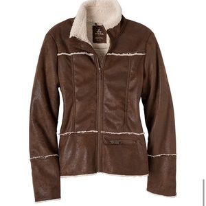 Prana Esme Brown Sherpa Faux Suede
Shearling Jacket NWOT